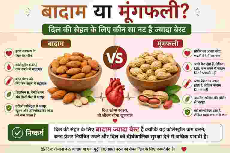 बादाम या मूंगफली: आपके दिल के लिए कौन सा नट है ज्यादा दमदार? जानिए न्यूट्रिशन एक्सपर्ट्स का सच